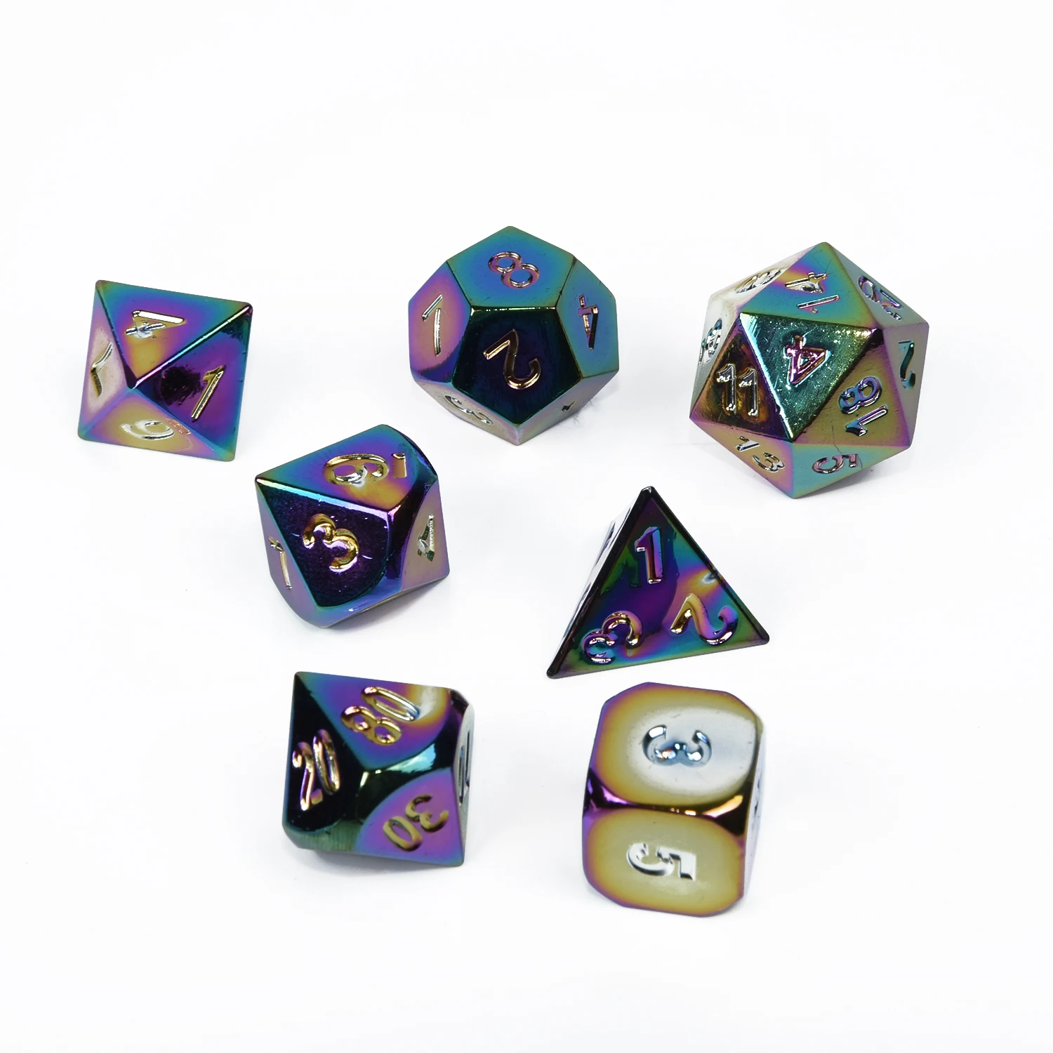Многогранная игральная игра в кости с сумкой 7 шт./компл. Rainbow DND RPG Новогодняя Коллекция легкий вес