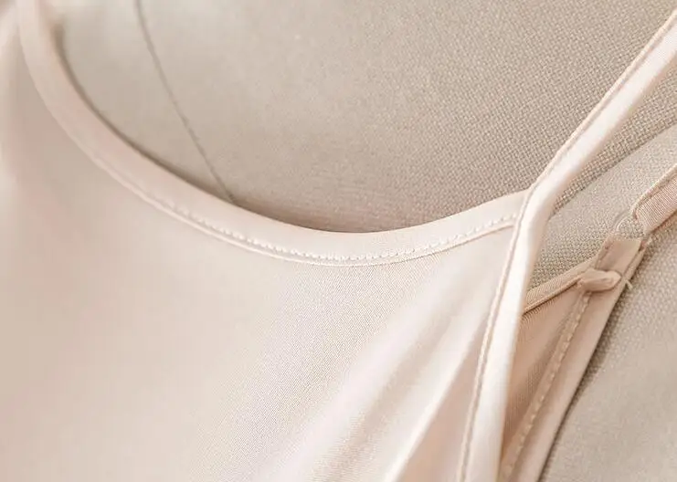 100% Silk Knit Stretchy Lace Full Slip Sleepwear Chemise Adjustable Strap SG323