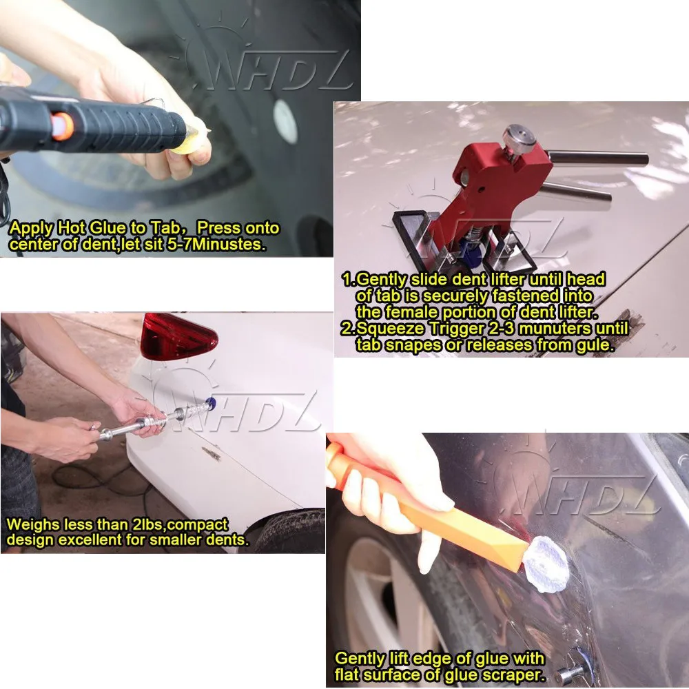 PDR Tool Aluminum Glue Puller Tabs Paintless Dent Repair Tools - 4 Size PDR Tabs Tools for Car Body Dent Remover (3)