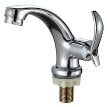 Free shipping single cold bathroom basin sink faucet with polished chrome finishing basin sink water faucet