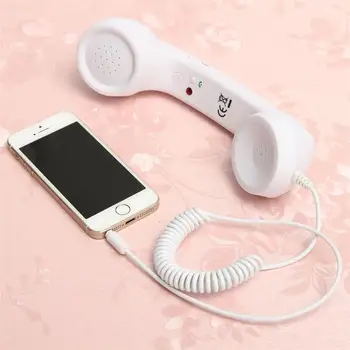 

10pcs/lot New Fashion 3.5mm Mic Retro Telephone Cell Phone Handset Receiver For iPhone Fancy Gift Mobile Phone Receiver free shi