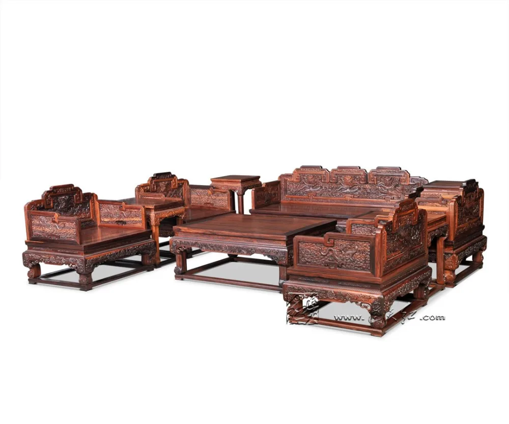 Rosewood Sectional Sofa bed 10 Pieces Set 1+2+3 New Chinese Classical