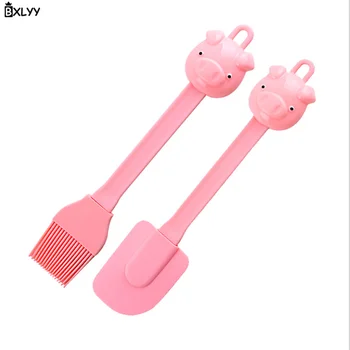 

BXLYY New Pig Head Shape Silicone Scraper Brush Baking Accessories Kitchen Gadget Wedding Decoration Cake Accessories Baking.8z
