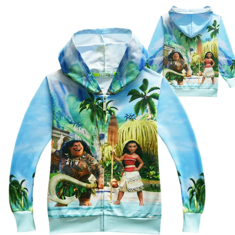 Moana/пальто для девочек; куртка на молнии; детская одежда; костюм Моаны; одежда для маленьких девочек; Осенняя верхняя одежда; повседневный костюм