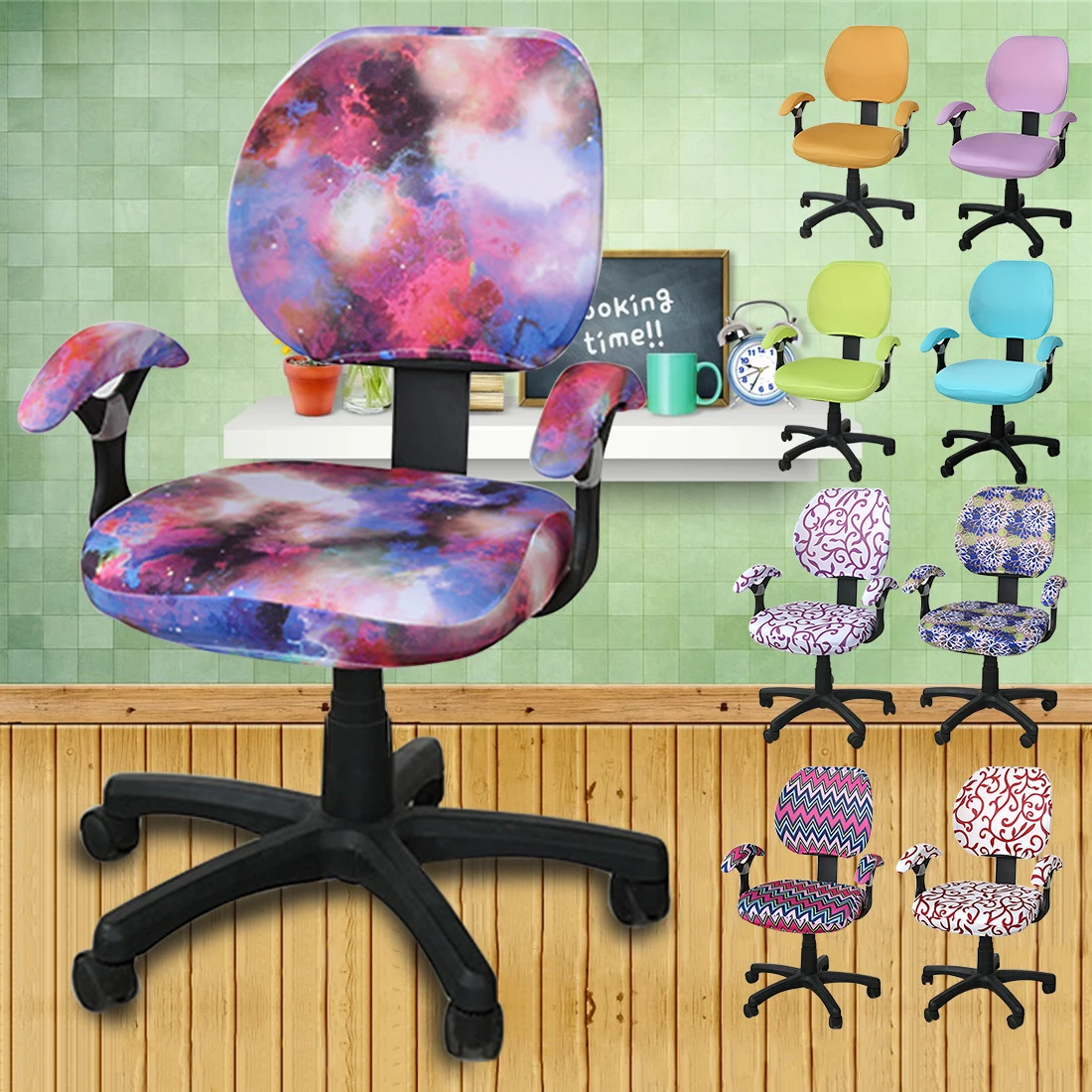 Elastic Fabric Office Chair Cover Fit For Computer With Elastic Fabric Office Chair Cover Fit