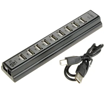 

Newest Multi Personal Computer USB HUB 10 Ports 2.0 Computer Peripherals USB Hubs Portable USB Splitter For Nootbook Laptops