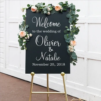 

Personalised Wedding Welcome Sign Decal Sticker, Customized Wedding Reception Vinyl Removable Waterproof Welcome Sign Decal