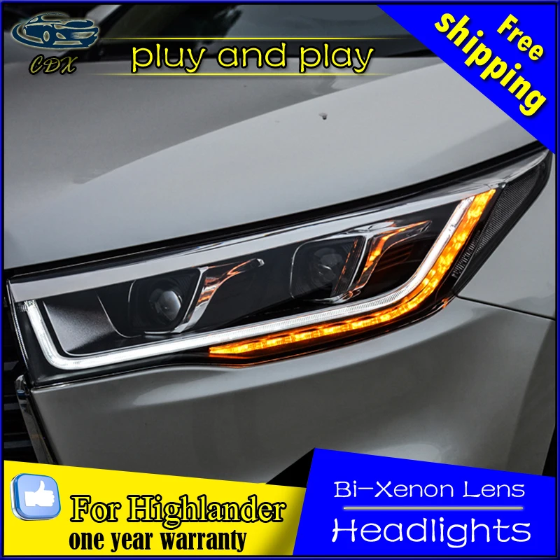 Car Styling for toyota Highlander 2015 2016 Headlights Kluger LED