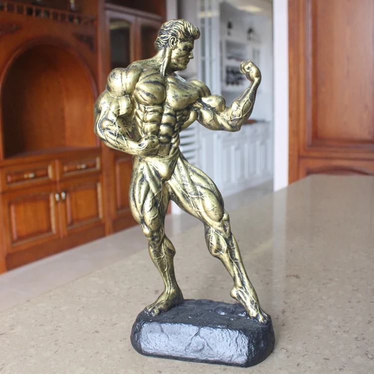 Фитнес мышцы человек устанавливает бодибилдинг спортивные соревнования трофеи, боксерские фигуры, статуи, скульптуры, спортзал украшения - Цвет: F