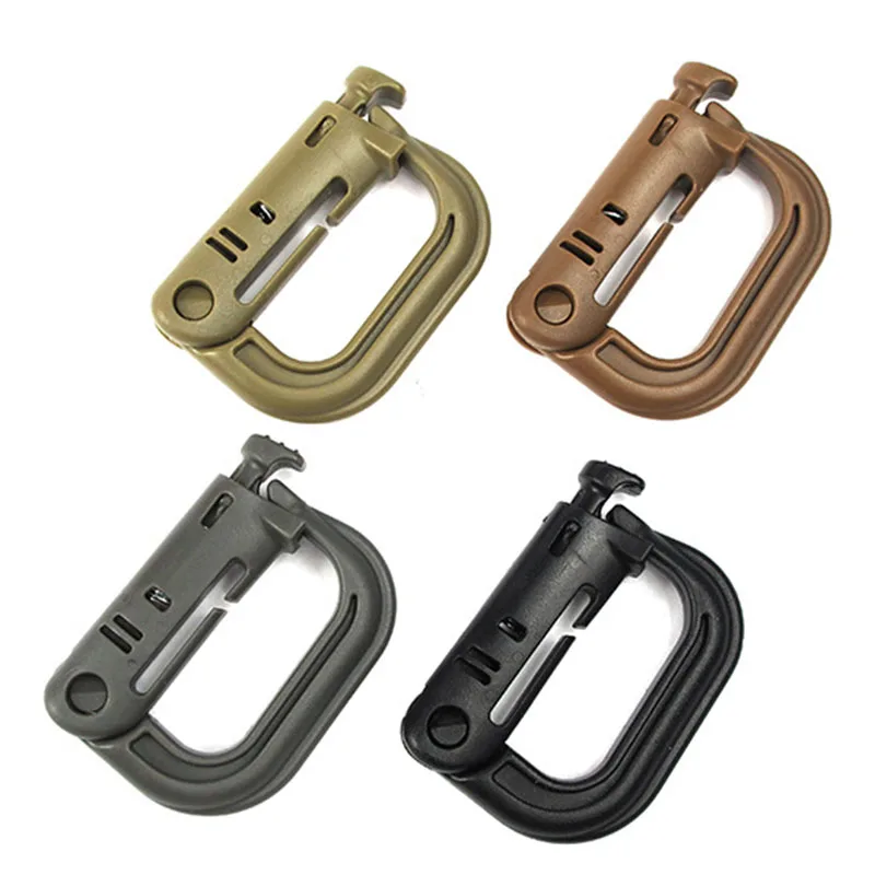 

1Pc EDC D-type Keychain Buckle carabiner Outdoor Camping Equipment High Quality Tourism Portable Mini Plastic Steel PVC Tools