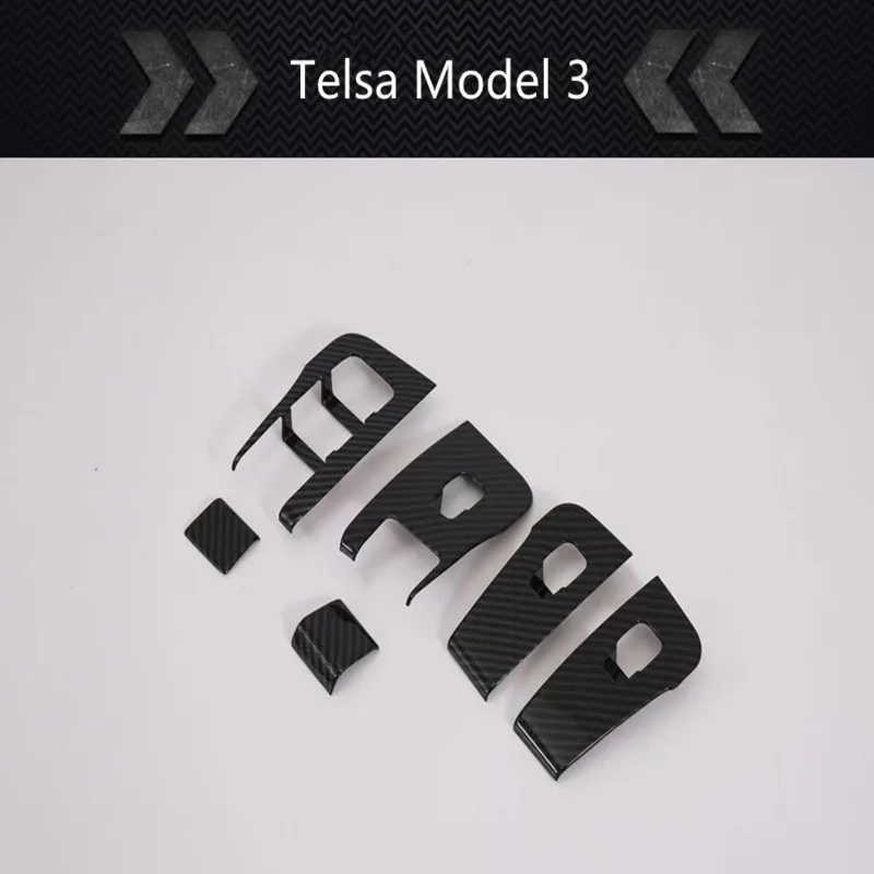 

For Tesla Model 3 Window Carbon Fiber Button Switch Decoration Frame