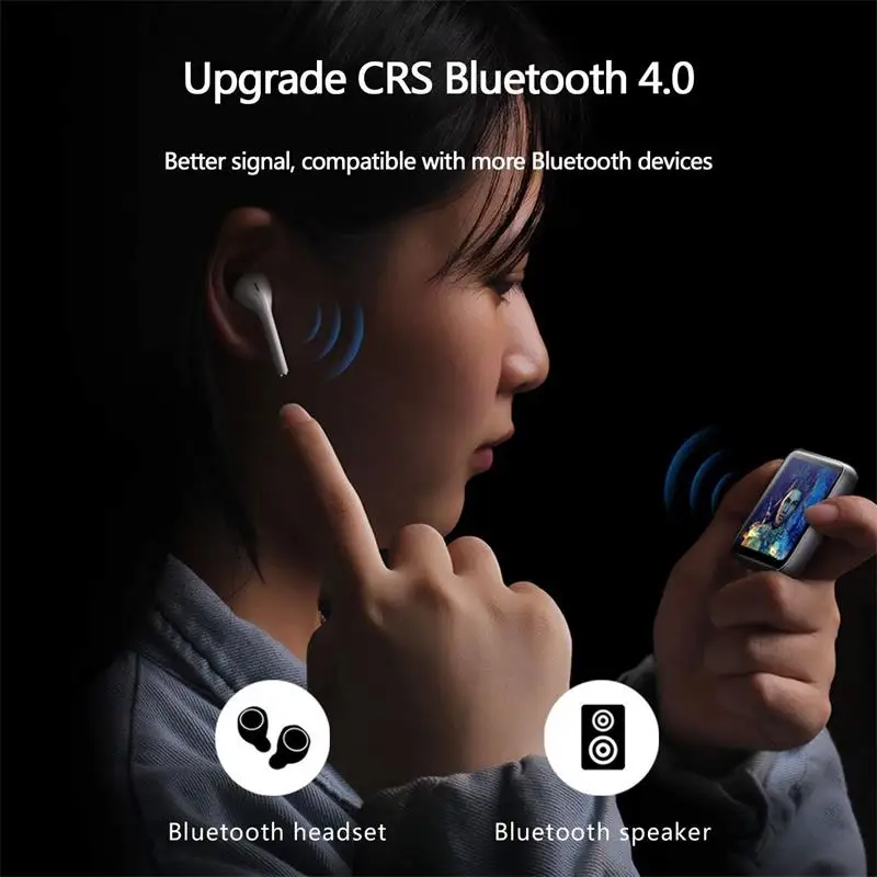 Мини-клип Bluetooth 4,2 MP4 плеер металлический сенсорный экран HIFI без потерь Звук Музыка Видео плеер Поддержка FM, рекордер, A-B Повтор