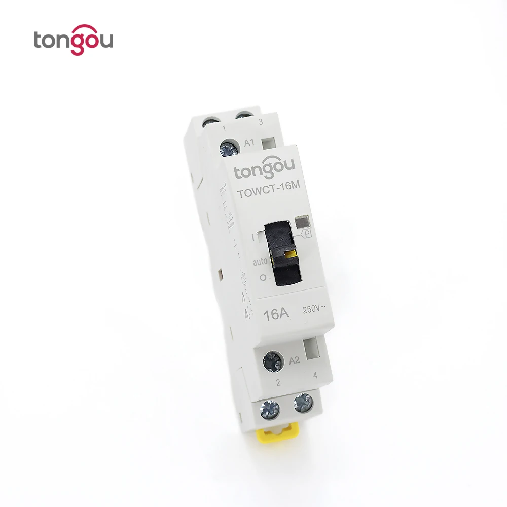 2P 63A 1NO 1NC 220V Din rail Household ac contactor With Manual Control Switch