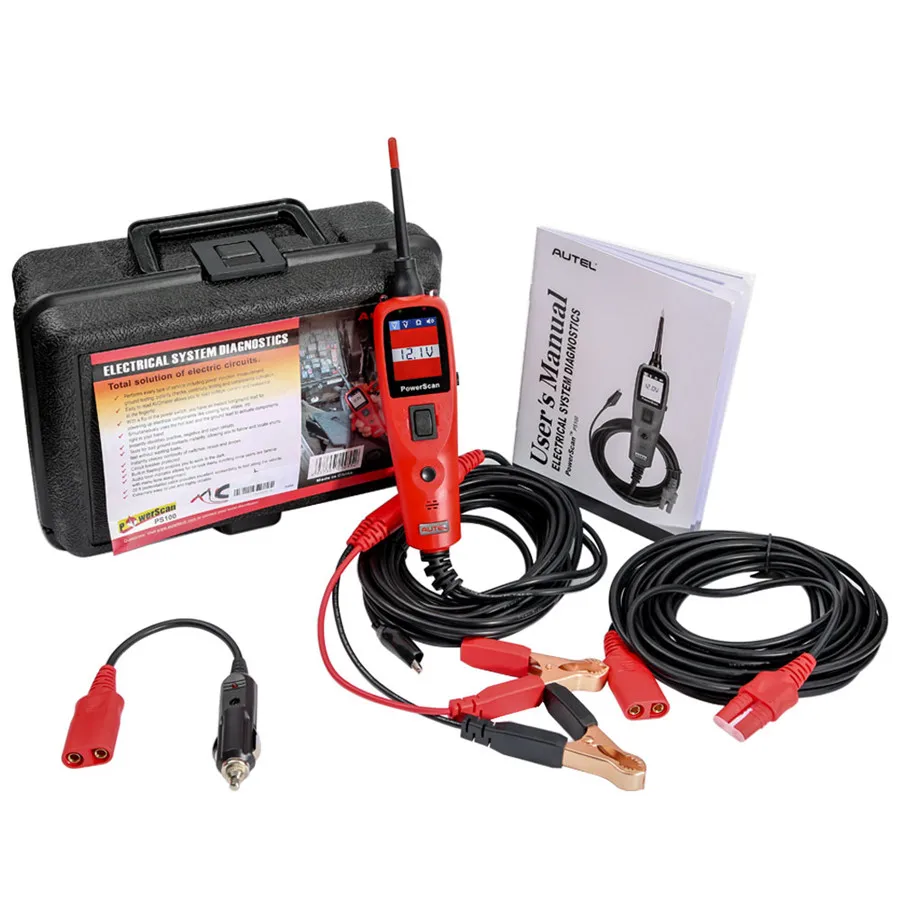 Autel Powerscan PS100 herramienta automotriz probador eléctrico OBD2 escáner coche Auto circuito probador 12-24 V vehículo Sistema eléctrico