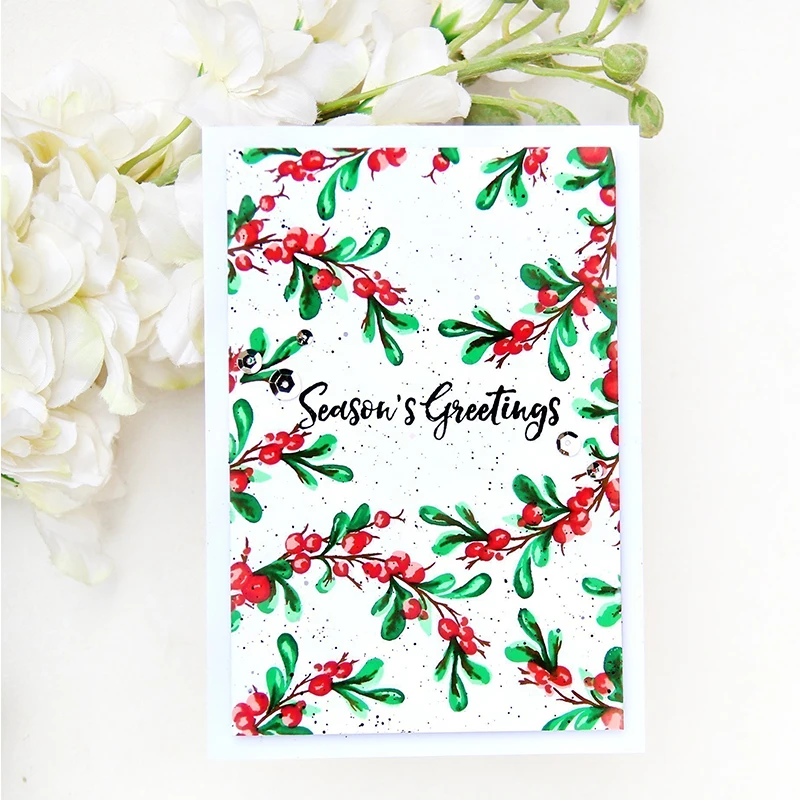 

Season's Greeting Fruit Transparent Clear Silicone Stamp Set for DIY Scrapbooking/Photo Album Craft Decorative Clear Stamp 6X8IN