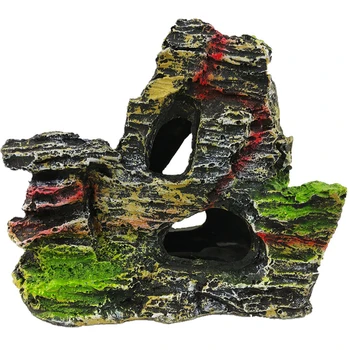 

New 1Pc Creative Resin Rockery Aquarium Ornament Simulation Mountain Cave Fish Tank Landscape Decoration