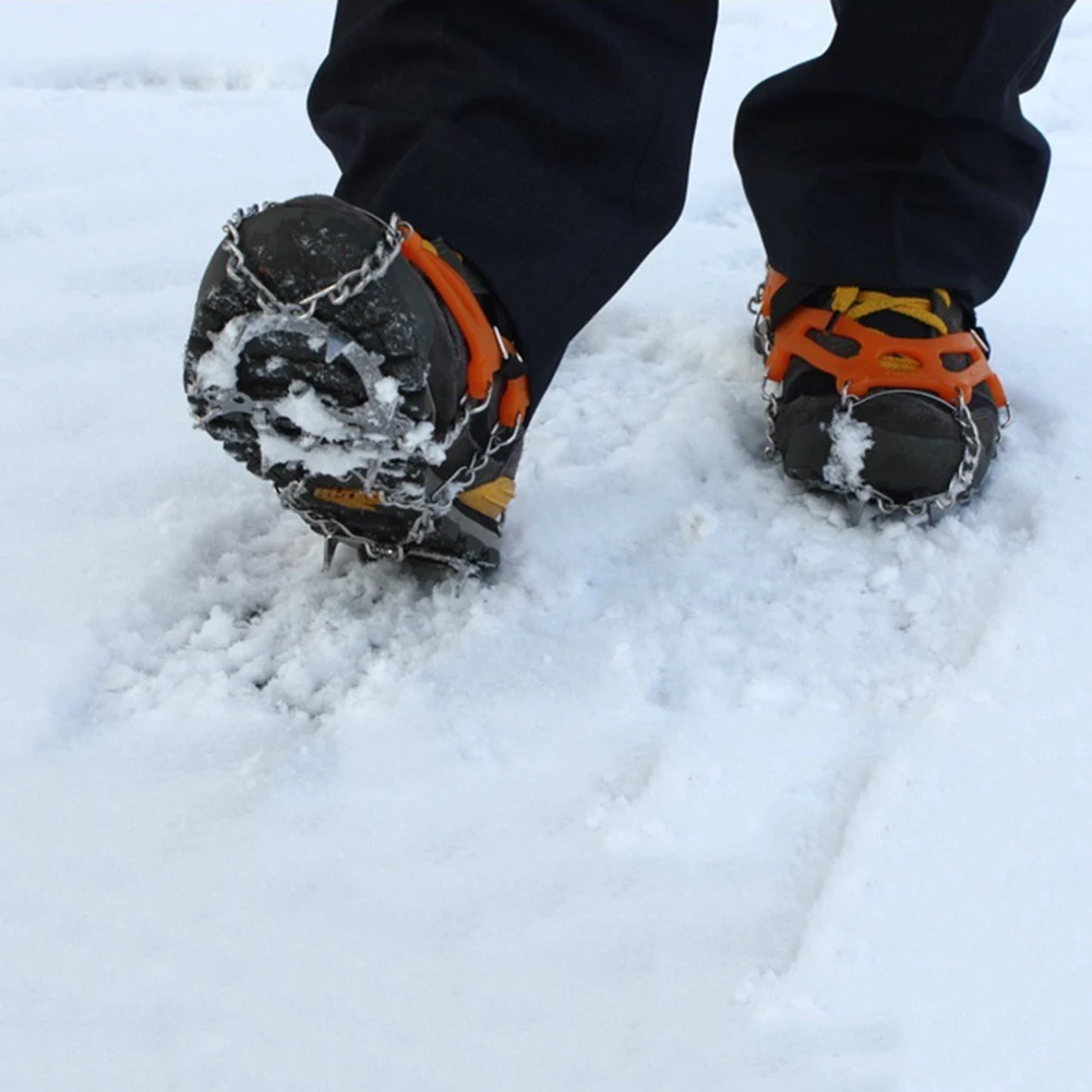 13 зубьев ледяного снега Захваты Crampon зимние походные альпинистские ботинки бутсы цепи кемпинг снег Crampon альпинистский нескользящий ледяной захват