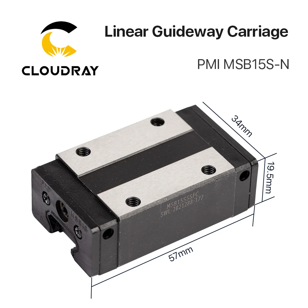  Taiwan PMI Linear Guideway Carriage Block MSB15S-N for CO2 Laser Engraving Cutting Machine