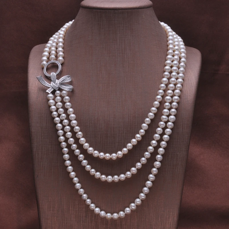 Peiseni Natural Freshwater Pearl Long Necklace 78 Mm Real Pearl Length 170cm For Women Gifts