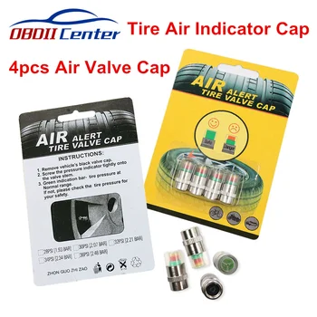 

4PCS Car Tire Pressure Indicator Caps Tire Air Alert Cap 12V 24V Cars Trucks Suits Auto Tire Pressure Monitor Sensors TPMS