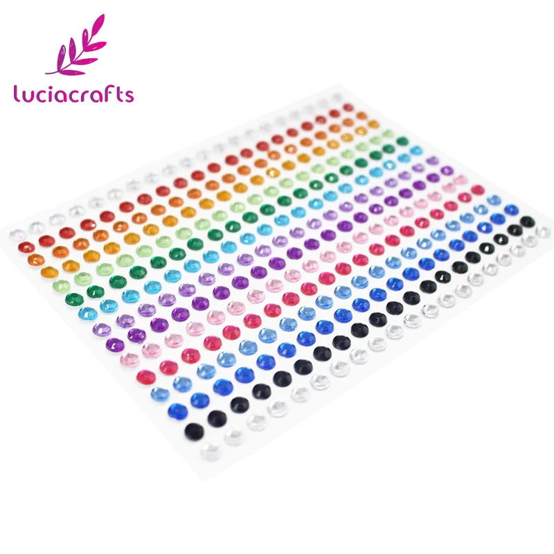 Lucia crafts 5 мм смешанные цвета лист горный хрусталь кристалл стикер Скрапбукинг 300 шт/лист 1 лист/упаковка C0808