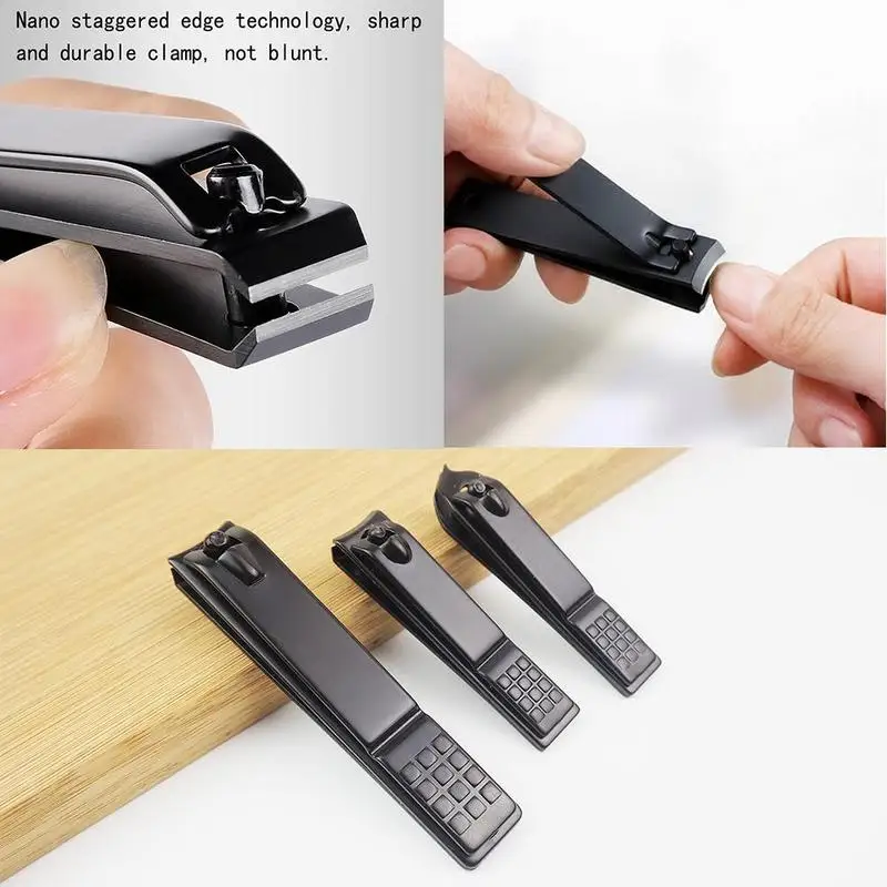

1pcs Black Stainless Steel Nail Clipper Cutter Professional Manicure Trimmer High Quality Toe Nail Clippers Knife Slope & Flat