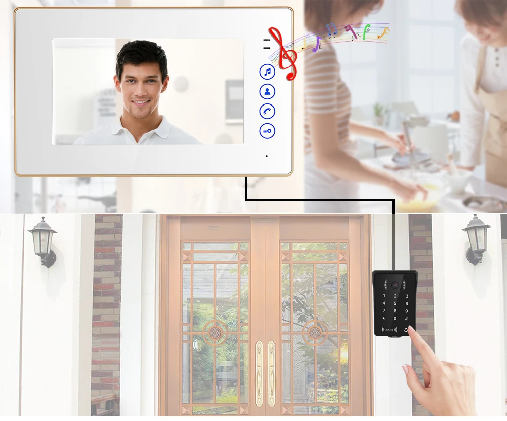 USAFEQLO 7 ''TFT lcd проводной видео телефон двери визуальный видеодомофон спикерфон домофон система с водонепроницаемой уличная камера с ИК подсветкой