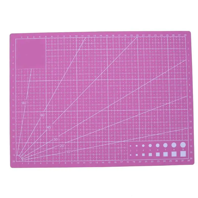 

7colors A4 Cutting Craft Mat PVC Self-Healing Office Home Paper Multifunction Craft Quilting Grid Lines Printed Board DIY Tool
