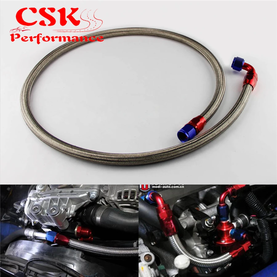 63&quot 10AN Nylon Steel Braided Oil Fuel Line Cooler Relocate Hose Kit Black / Silver | Автомобили и мотоциклы