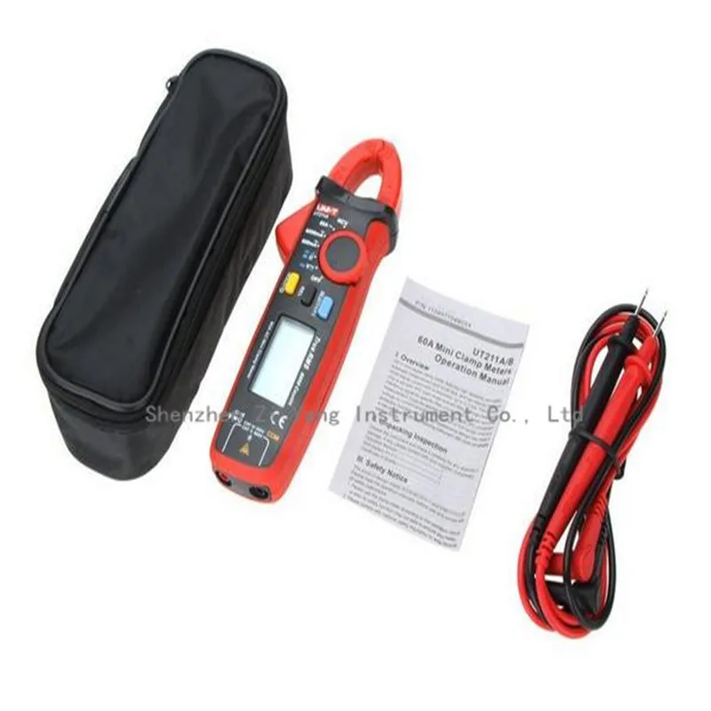 

10pcs/lotHigh Resolution UT211A UNI-T True RMS Mini Clamp Meters Auto Range V.F.C. NCV Capapictance Tester W/ Relative Mode