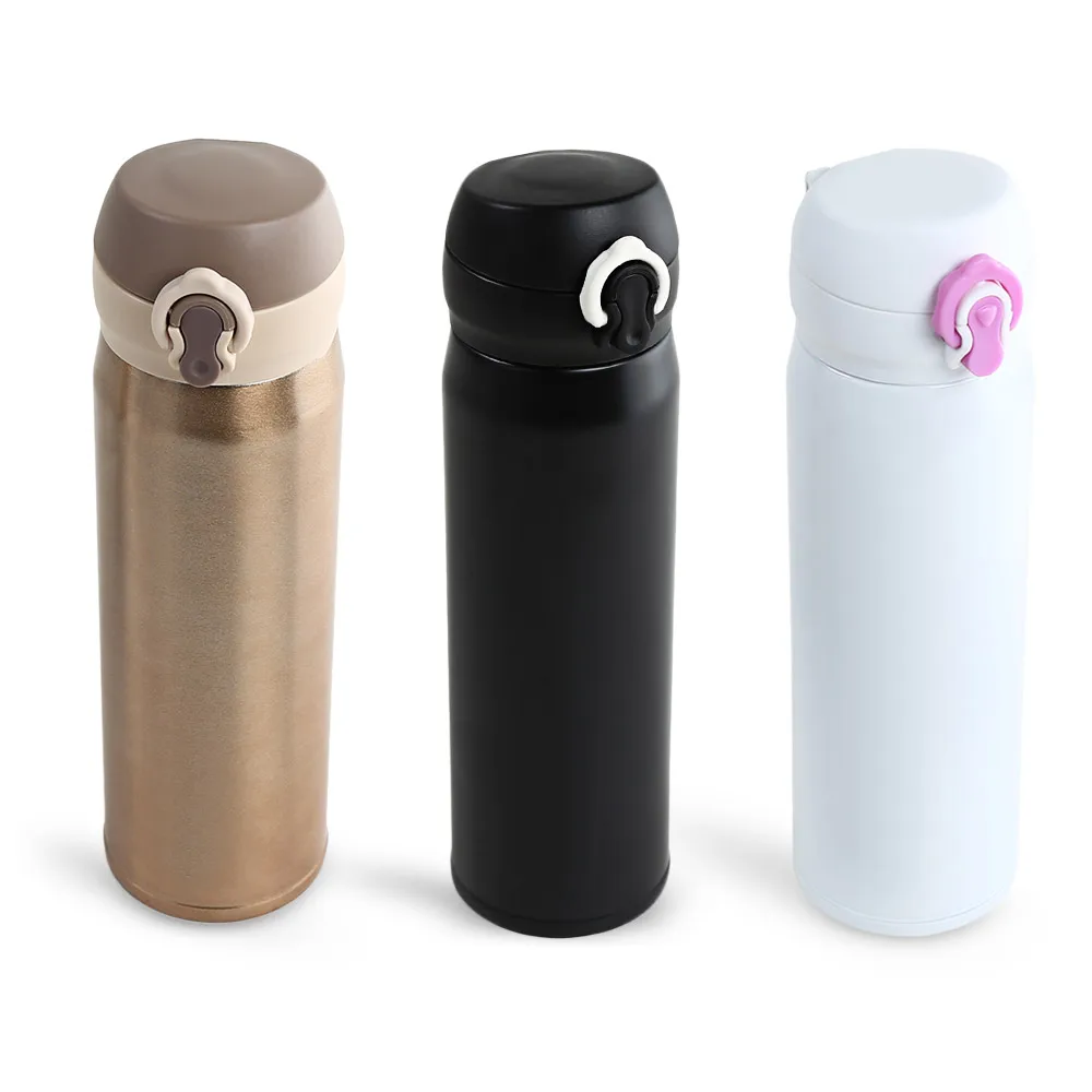 500ml Stainless Steel Thermos Bottle With 3 Colors Thermo Mug Water