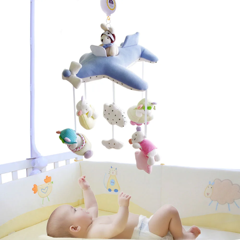 Baby Infant Toys Bed Crib Musical Hanging Bell Rotate ...