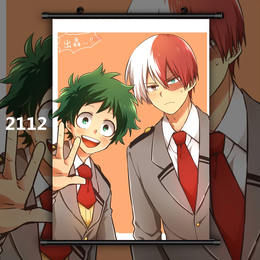 2112 Boku no My Hero Academy Yaoi BL Midoriya izku Bakugou Katsuki Todoroki Shoto Аниме Манга настенный плакат свиток E - Цвет: 2112