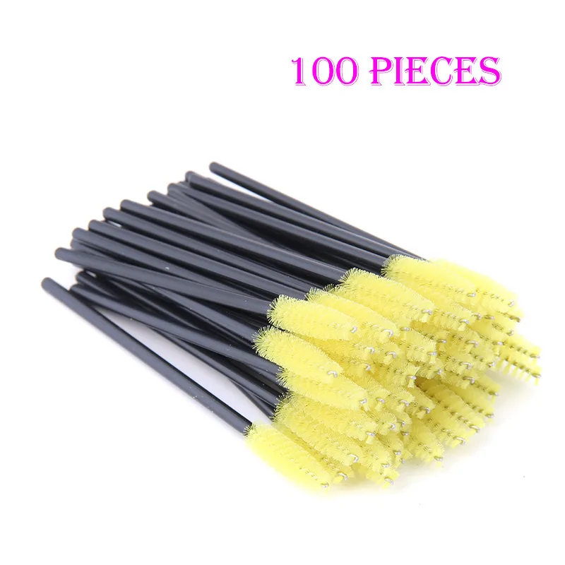 100pcs-Y 50/100 шт. Наращивание ресниц одноразовые макияж кисти для бровей тушь для ресниц аппликатор ресницы глаз косметические кисти набор макияж набор - Handle Color: 100pcs-Y