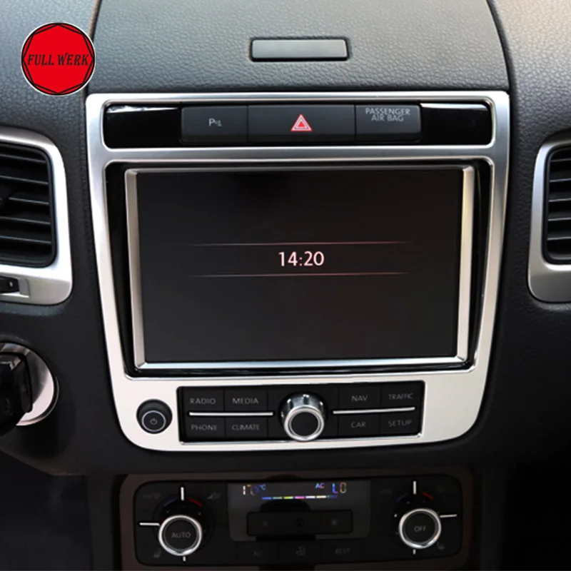 

Car Interior GPS Navigation Control Panel Frame Cover Trim for VW Volkswagen Touareg 2011-2018 Decoration Mouldings Sticker