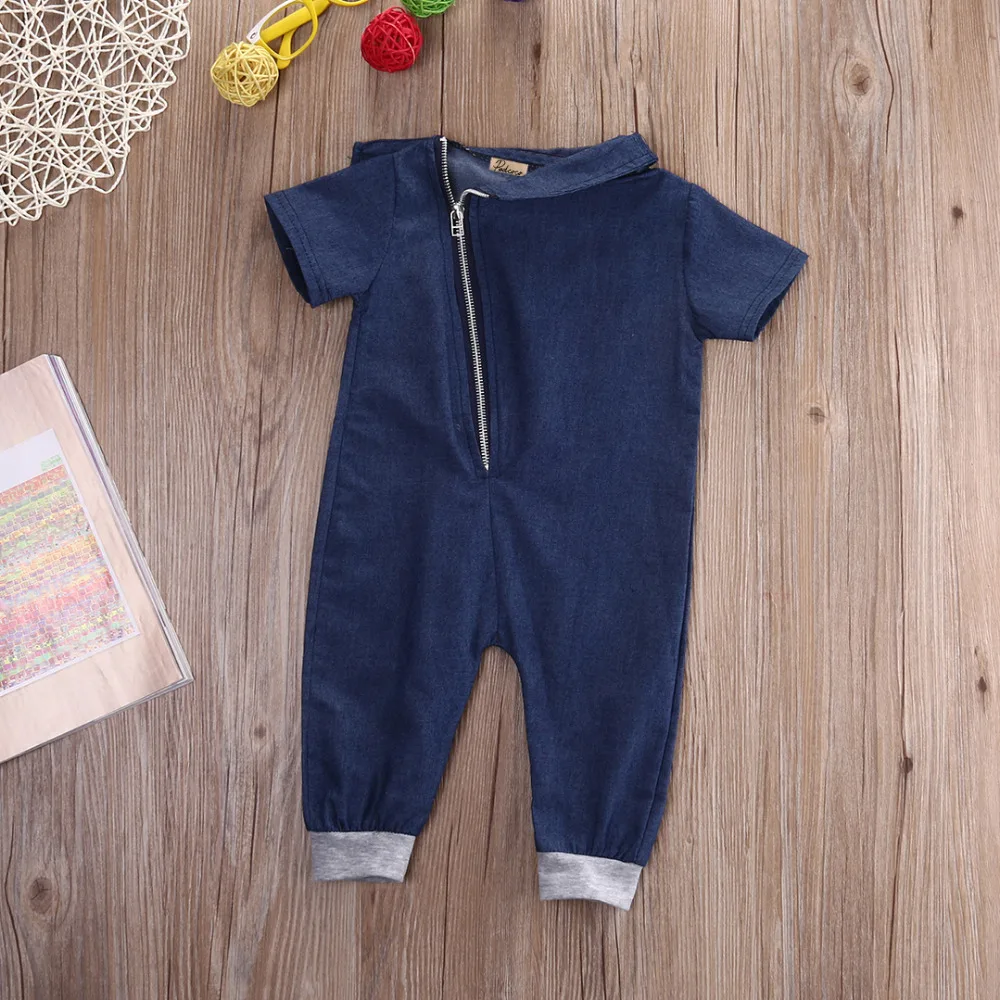 Hot sale set Nutumn Fashion Baby Cool Boy Clothes Denim Short Sleeve