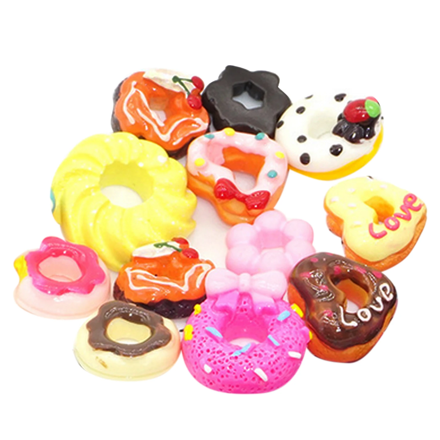 10PCS Resin Mini Doll Doughnut Donut Cake Food Miniature Dollhouse Kitchen Furniture Accessories Pretend Play for Barbie Toy 10PCS Resin Mini Doll Doughnut Donut Cake Food Miniature Dollhouse Kitchen Furniture Accessories Pretend Play for Barbie Toy