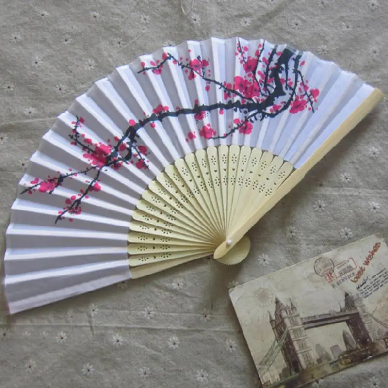 Китайский складной веер руки японский вишневый цвет дизайн шелковые вечерние костюмы