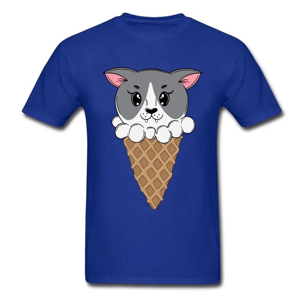 Design T-shirts Cute Crewneck Kitty Cream 100% Cotton Men Tops Shirts Personalized Short Sleeve Tops T Shirt Wholesale Kitty Cream blue