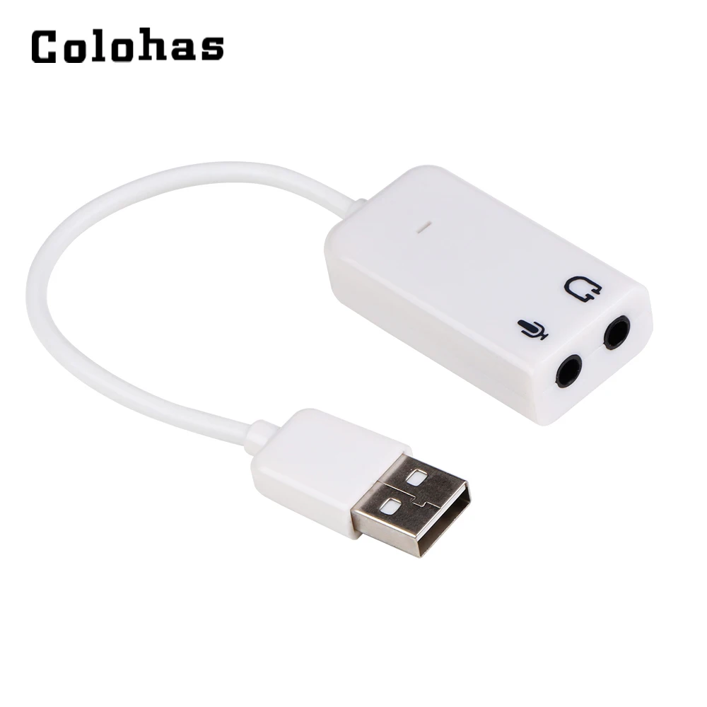 Белый USB 2 0 внешняя звуковая карта Виртуальный 7 1 канал 3D мини аудио адаптер для