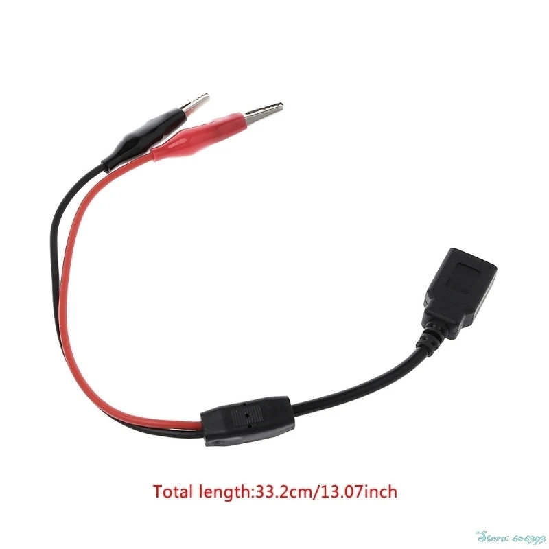 

1PC Copper Alligator Clips with Wire Female USB Connector Test Leads Crocodile Clamp