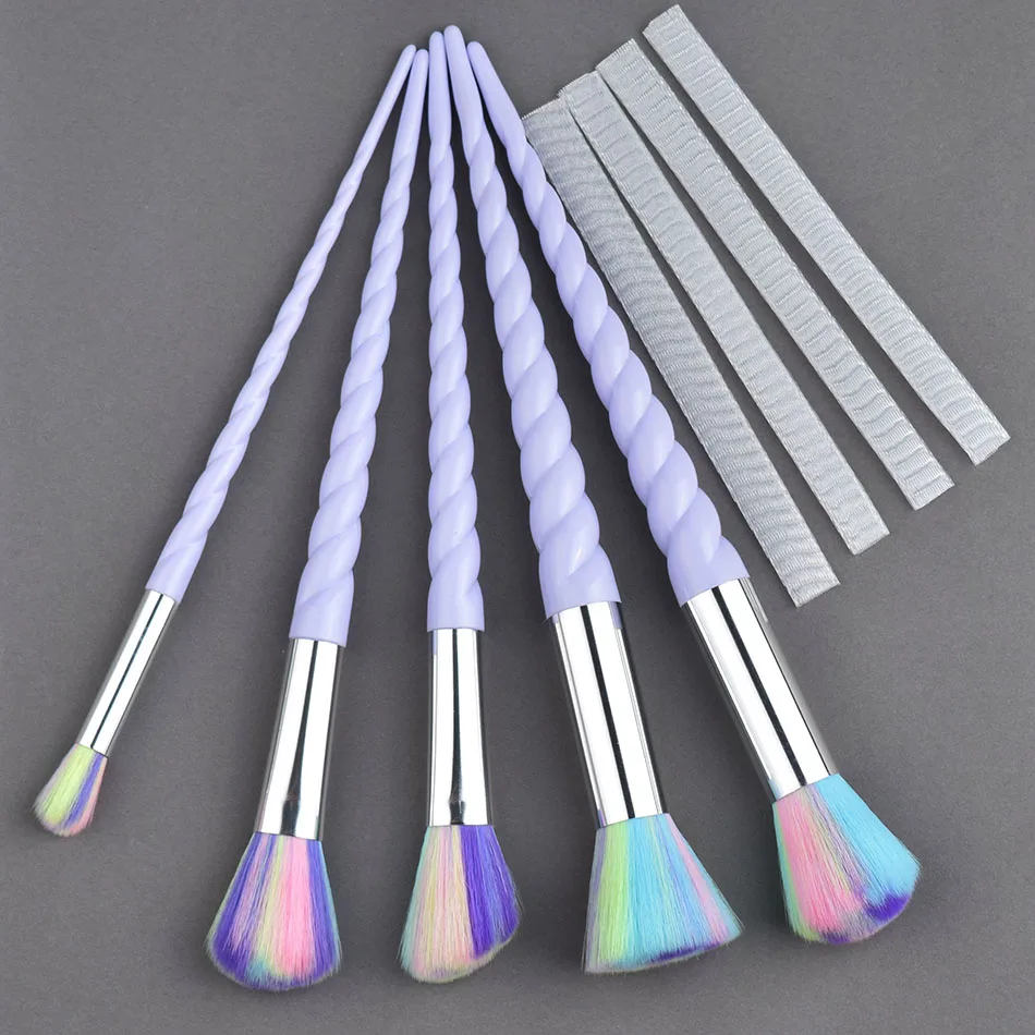 JAF J0523U Colorful Unicorn Brush Set Synthetic Hair Unicorn makeup brushes 5pcs rainbow unicorn