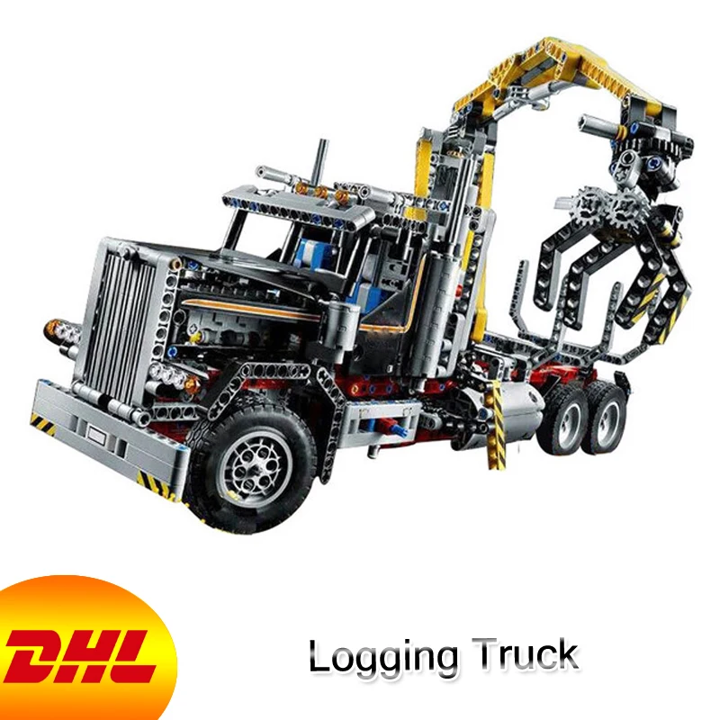 

HF Technic Figures 1338Pcs Logging Truck Model Building Kits Blocks Bricks Educational Toys For Children Compatible With 9397