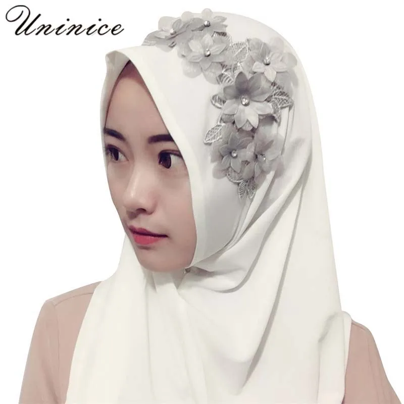 Buy Muslim Scarf Lace Embroidery Beading Women Fashion