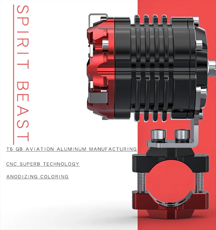 Мотоциклетный алюминиевый головной светильник SPIRIT BEAST, Светодиодный точечный светильник 15 Вт, мото светильник, декоративные аксессуары