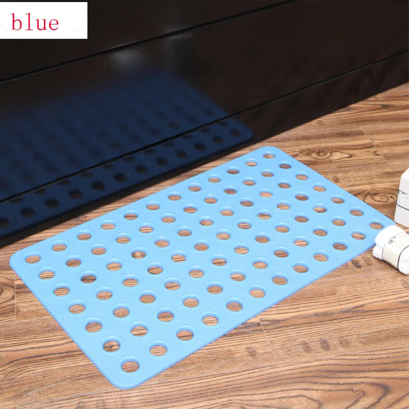 39*69 см нескользящий ковер для ванной комнаты домашняя Ванна из ПВХ для душа на присоске Противоскользящий массажный коврик - Цвет: Синий