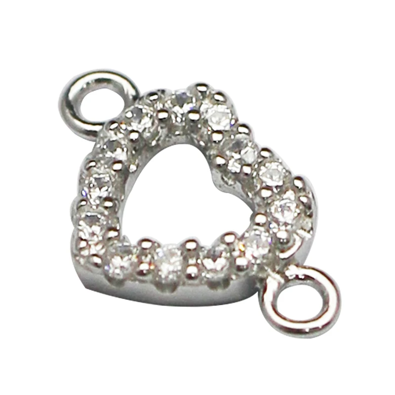 

Beadsnice ID21429smt17 Sterling Silver Pendants Components Bracelet Charms Heart Connector Charms
