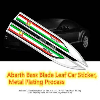 

1Pair Zinc Alloy + PVC Abarth Logo Emblem Badge Decals 3D Metal Fender Side Car Sticker for abarth Fiat Punto 500 Stilo