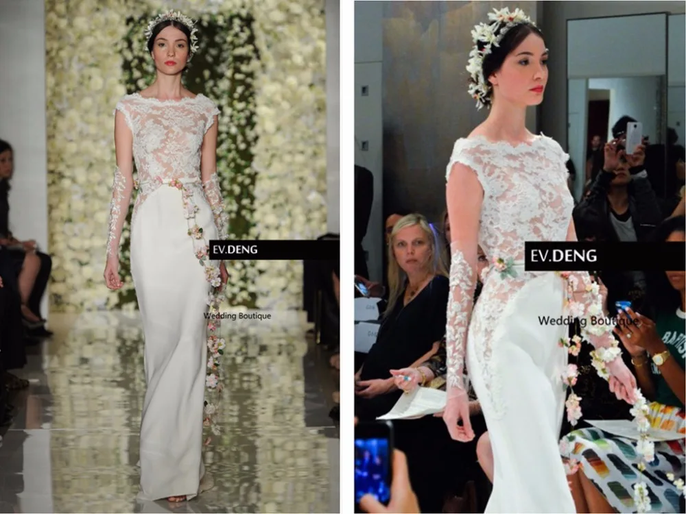 

robe de mariage long satin casamento vestido de noiva lace wedding dress 2015 hot sale sexy backless cap sleeve Bridal Gown