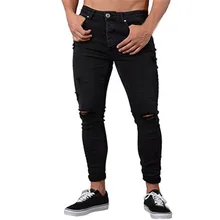 Рваные Тренеры одежда мужские узкие джинсы хип хоп caussal брюки джинсы скинни потертые молнии джинсы Mujer